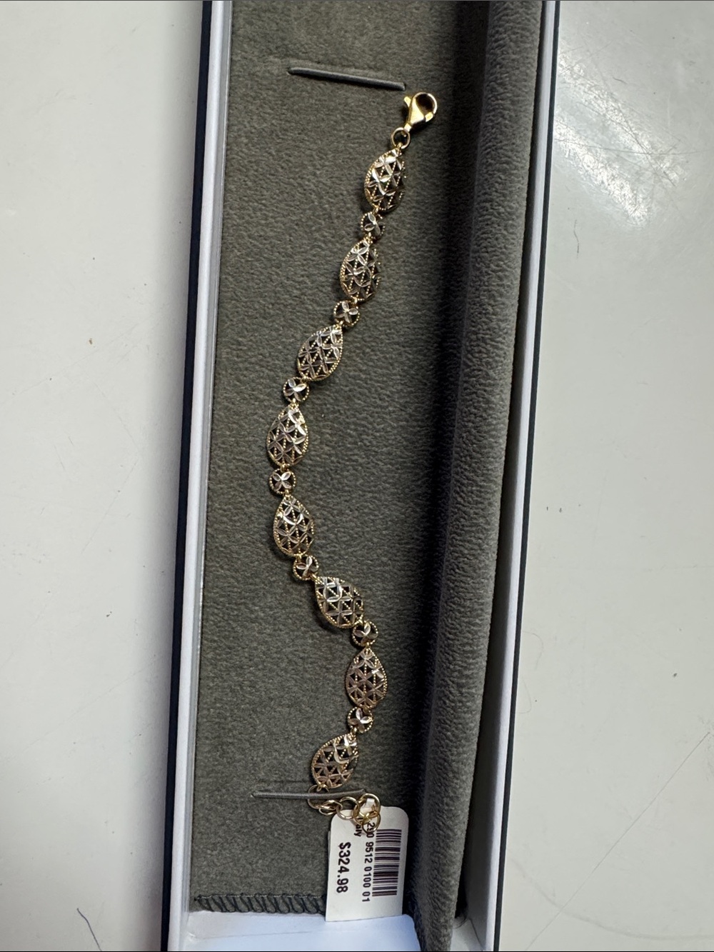 Delicate Gold Filigree Link Bracelet for Women